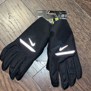 New Black Nike running refective Lightweight Aeroshield marathon Gloves L